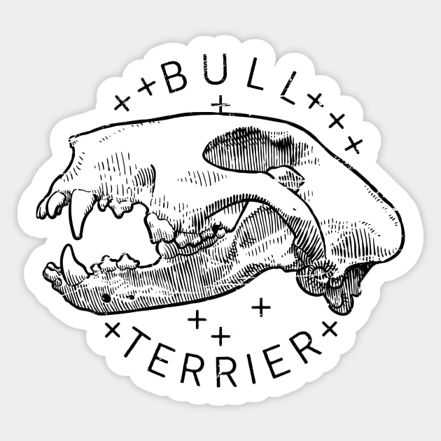 Skull of bull terrier Sticker by StefanAlfonso